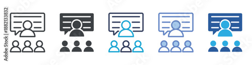 Briefing icon set multiple style collection