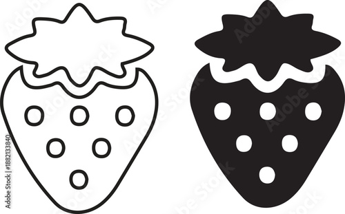 Strawberry icon set . Flat cute strawberry icon vector illustration design.