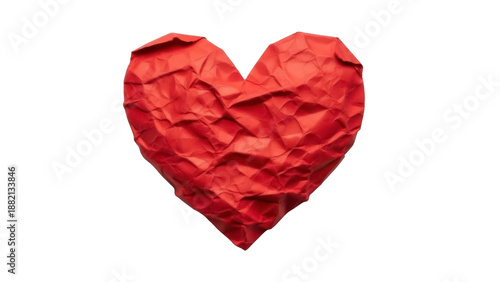 Wallpaper Mural Red Crumpled Paper Heart on a Transparent Background, PNG Image Torontodigital.ca