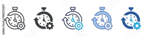 Productivity icon set multiple style collection