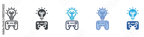 Gamification icon set multiple style collection