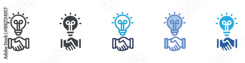 Collaboration icon set multiple style collection