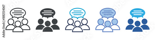 Group icon set multiple style collection