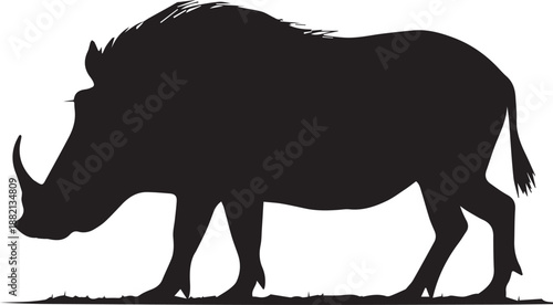 Warthog animal sihouette vector art and illustration