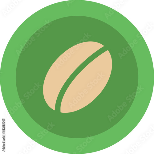 Minimalist Pulse Icon for World Pulses Day, Flat Design Legume Symbol, Green Circle Emblem