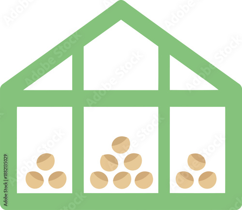 World Pulses Day Sustainable Storage Icon – Eco-Friendly Pulse Warehouse Vector Illustration