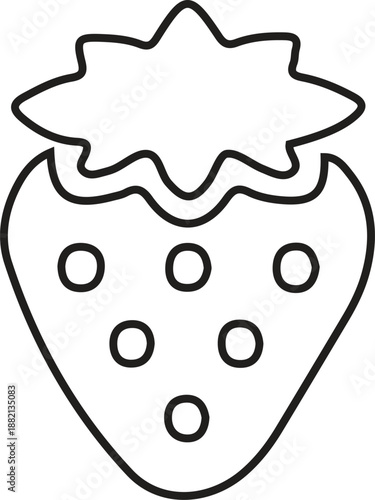 Strawberry outline icon . Flat cute strawberry icon vector illustration design.