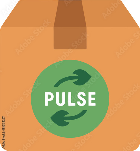 World Pulses Day Eco-Friendly Packaging Box with Pulse Symbol for Sustainable Food Distribution
