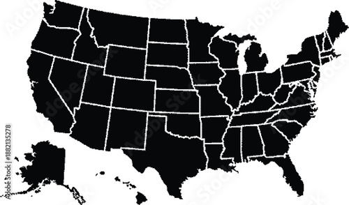 Black usa map