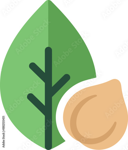 World Pulses Day Icon with Leaf and Chickpea Symbol for Sustainable Food and Nutrition Concepts