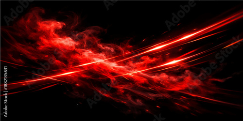 Abstract fire flames and red background texture featuring burning orange light and fiery wave motion design with smoke patterns and fractal art energy