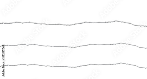 Torn paper horizontal edges vector realistic ripped strips