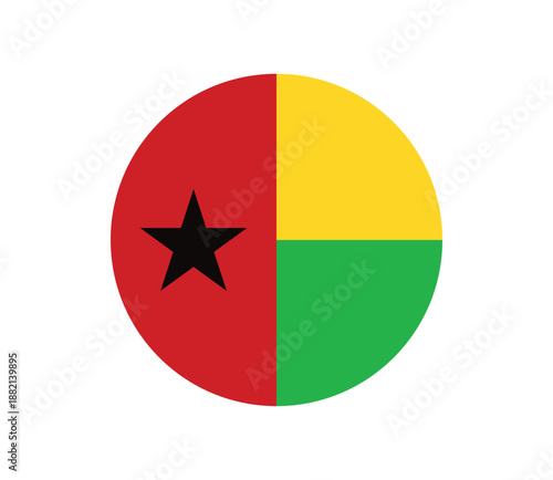 Free Download guinea bissau round flag icon, bissau guinean circular national flag symbol isolated on white background, african country emblem vector illustration - GFXLoad