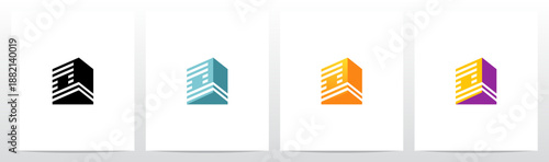 Triangular Prism Lines Stacked Three-Dimensional Letter Initial Logo Design Q