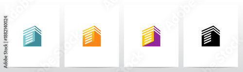 Triangular Prism Lines Stacked Three-Dimensional Letter Initial Logo Design T