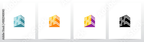 Triangular Prism Lines Stacked Three-Dimensional Letter Initial Logo Design X