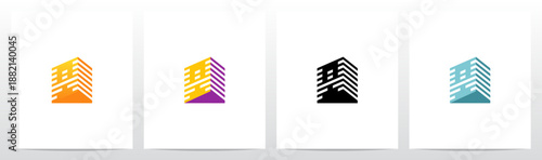 Triangular Prism Lines Stacked Three-Dimensional Letter Initial Logo Design W