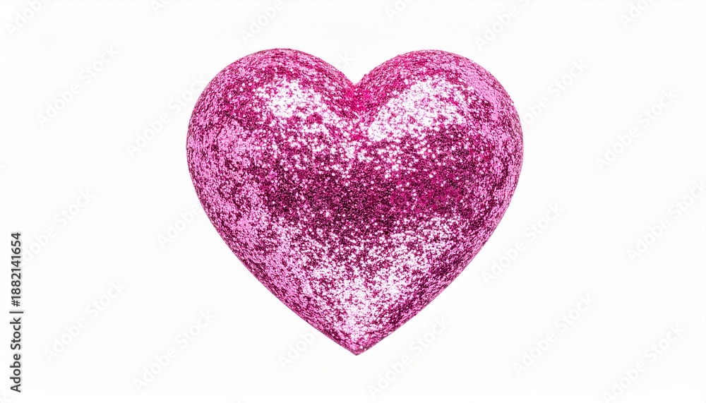 Fototapeta premium pink heart on white background