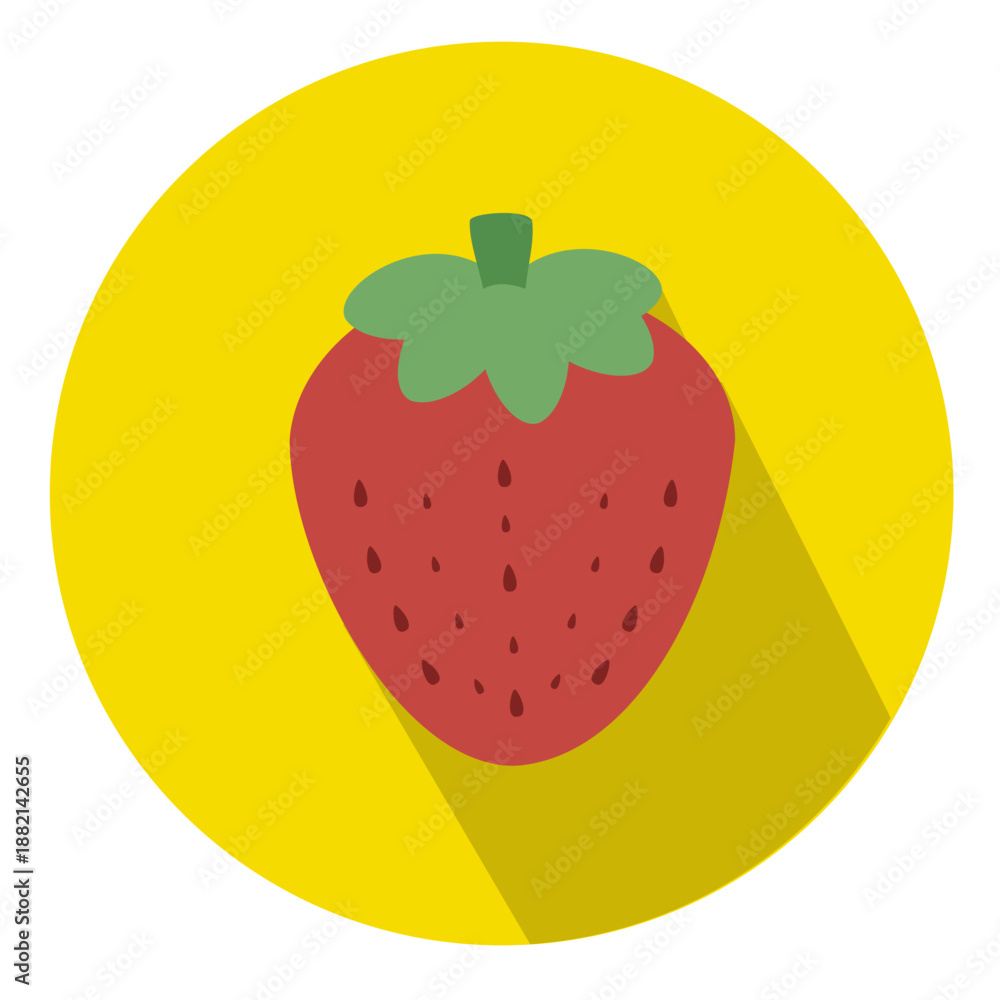Fototapeta premium Strawberry fruit circle icon
