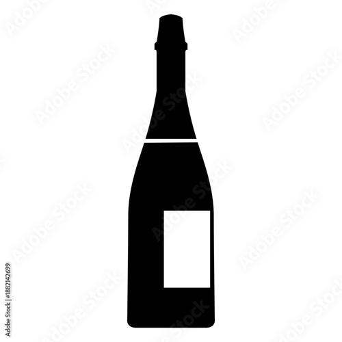 Champagne bottle flat icon