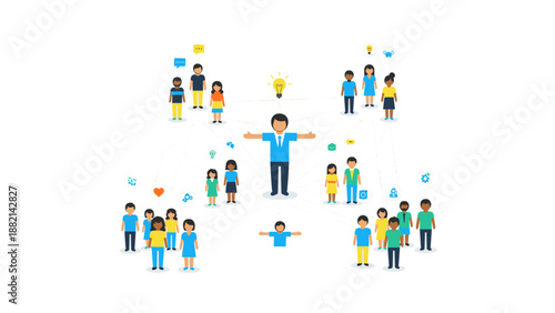 Illustration of People Standing Together.