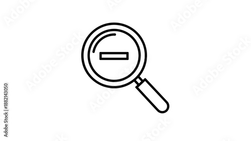 Magnifying Glass Icon Minus Sign Inside.