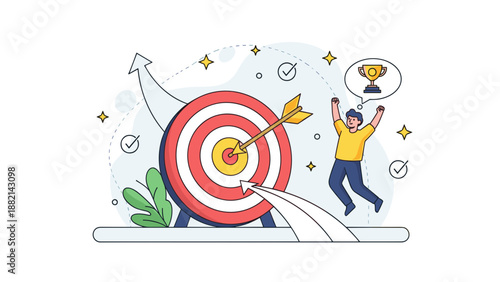 Man Celebrating Hitting Business Target Successfully.