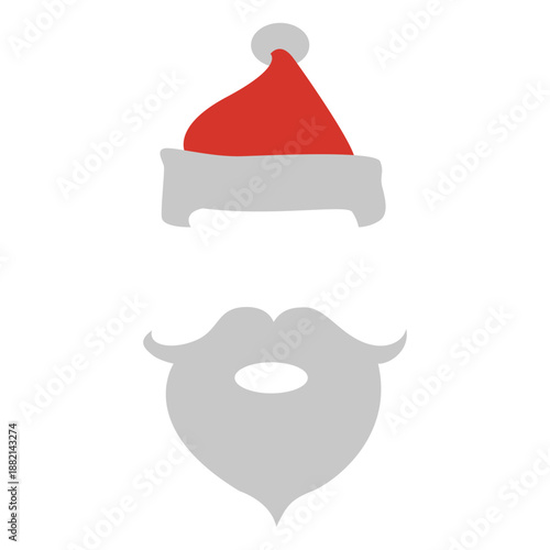 Christmas santa face beard