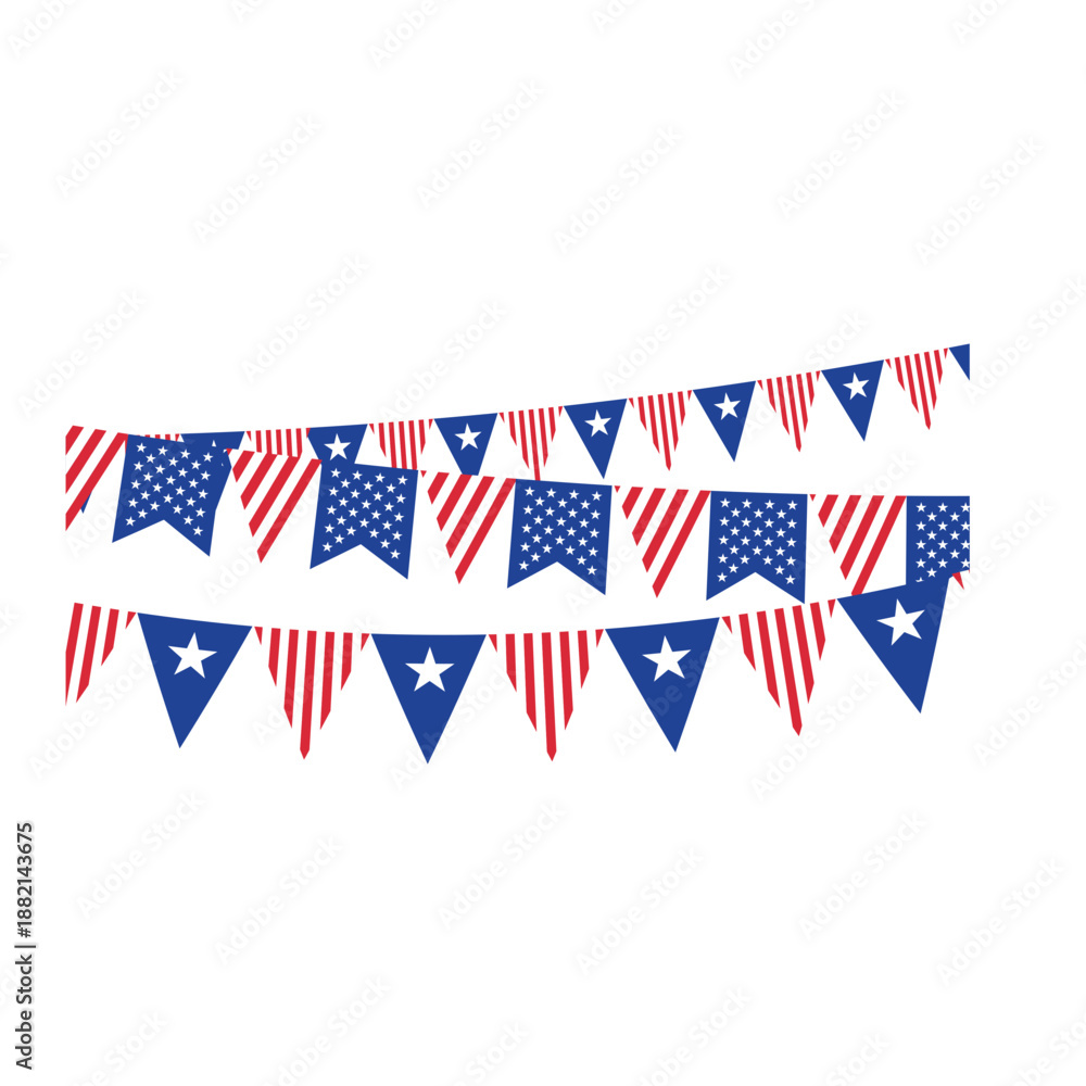Obraz premium Triangle ribbon usa buntings