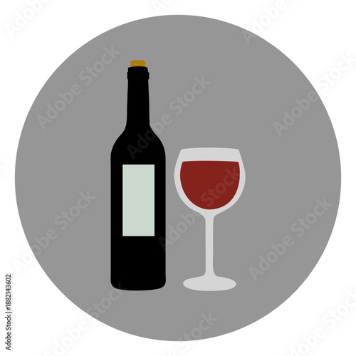 Wine glass circle icon