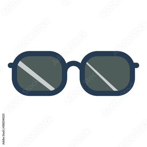 Flat eye glass icon
