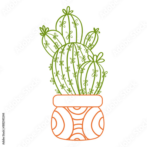 Multiple cactus ornamented color silhouette