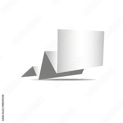 3d folds grey origami banner