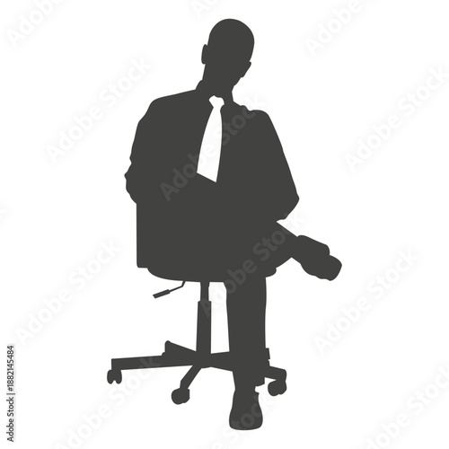 Businessman with tie relaxing on chair