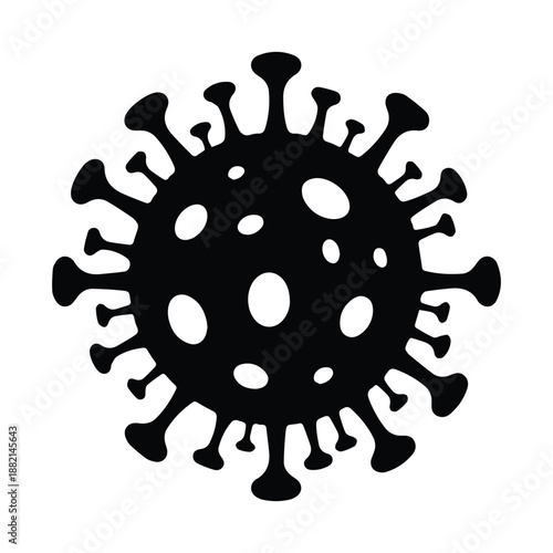 Coronavirus Silhouette Icon - COVID-19 Viral Pathogen Microbe Symbol for Health and Medical Design