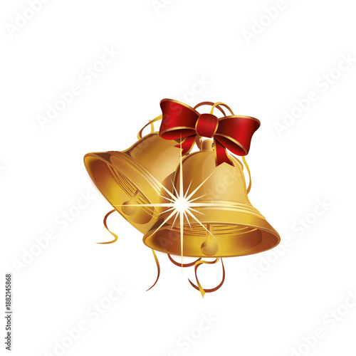 Blinking golden christmas bell