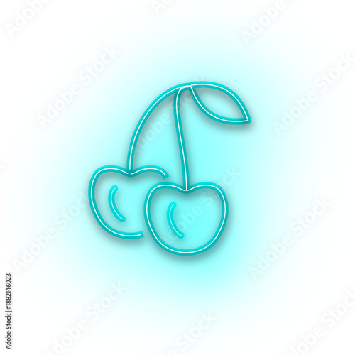 Neon blue cheery icon © Vexels