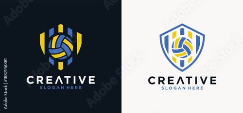 Collection of logos for volleyball clubs, logo designs for volleyball tournaments, abstract vector volleyball competitions.