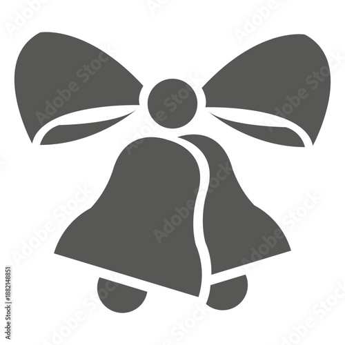 Christmas bells ribbon icon