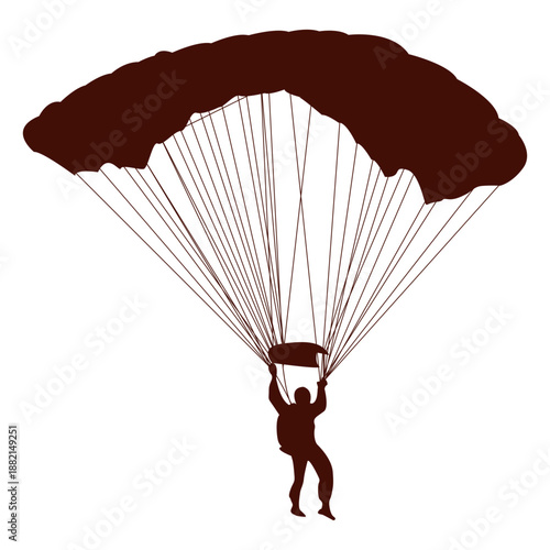 Paragliding flight silhouette