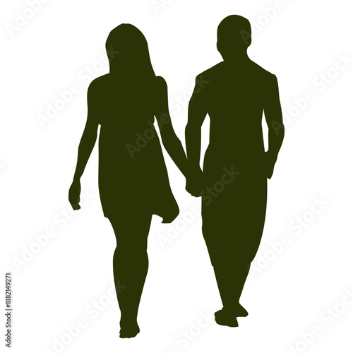Couple walking silhouette 13