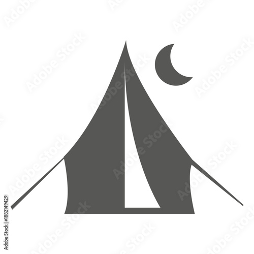Tent under moon icon