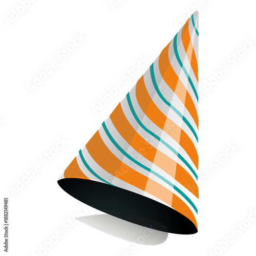 Orange stripe party hat