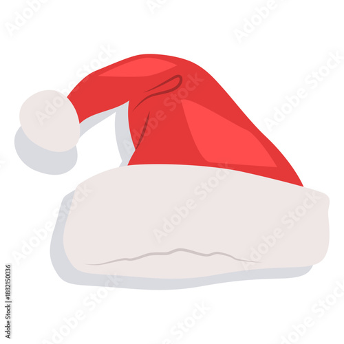 Red santa claus hat drop shadow icon 19