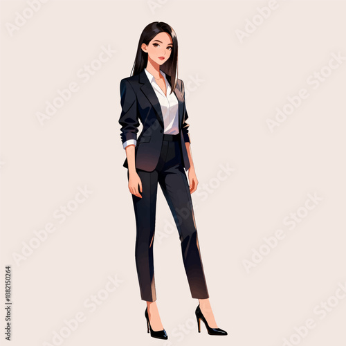 potrait illustration of a young beautiful independent woman