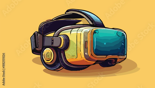 Virtual Reality Headset Modern Gaming Device.