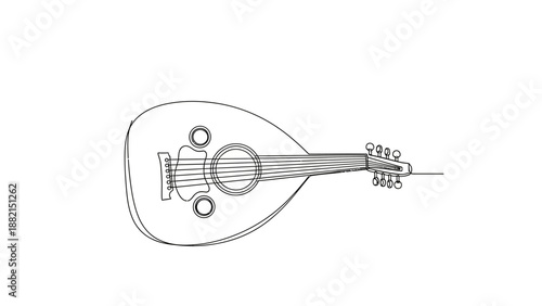 Saz musical instrument drawing