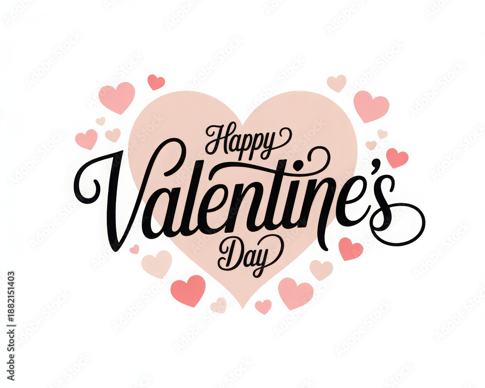 Fototapeta premium Happy Valentines Day typography poster with handwritten calligraphy text, Vector illustration