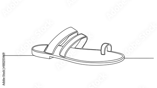 minimalist line drawing of a sandal