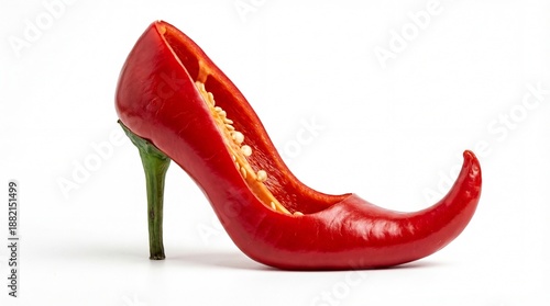 Red chili pepper shaped like a high heel shoe fashion